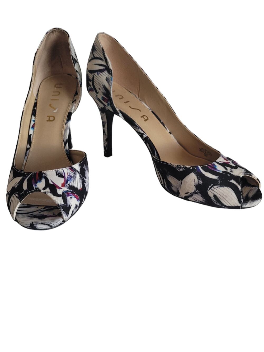 Unisa Women's Slip On Floral Elegant Peep Toe Pump Heels Size 9.5